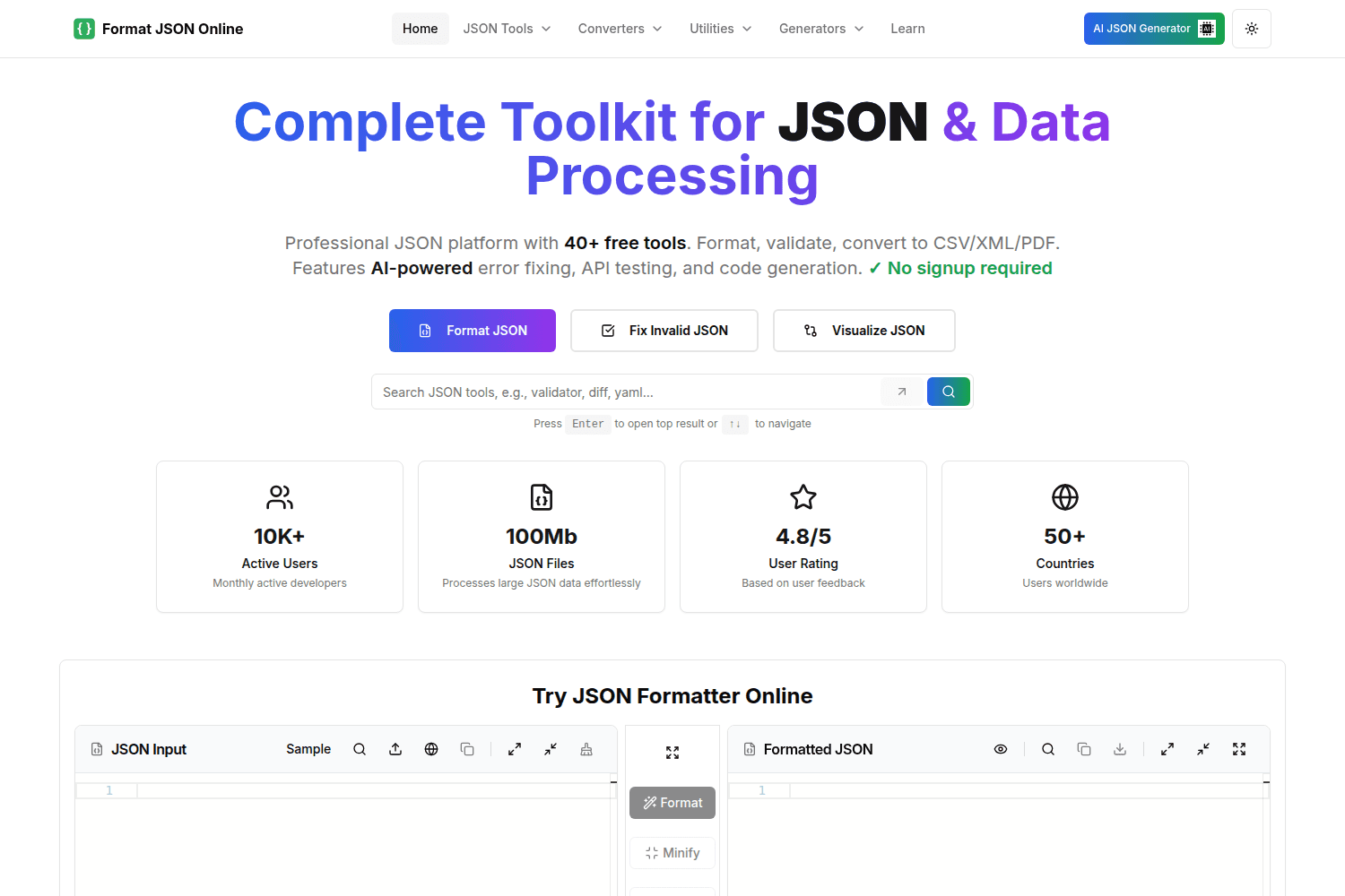 Format JSON Online